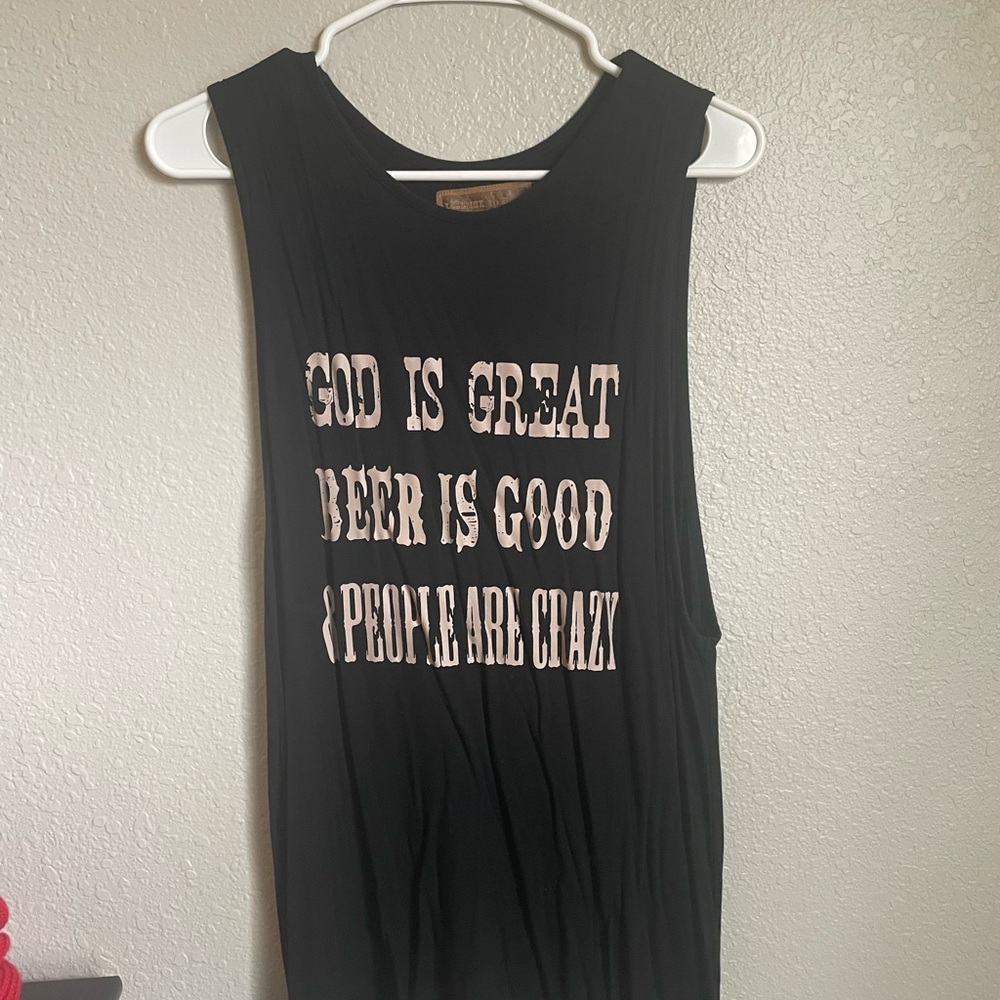 Black Graphic Tank Top